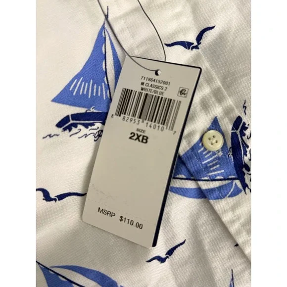 Polo Ralph Lauren Mens Sailboat Polo Bear Print Short Sleeve Shirt White 2TG NWT - Picture 8 of 9